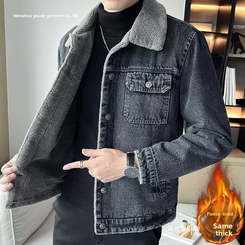 Winter Clothing Work - Men's Denim Jacket with Added Insulation