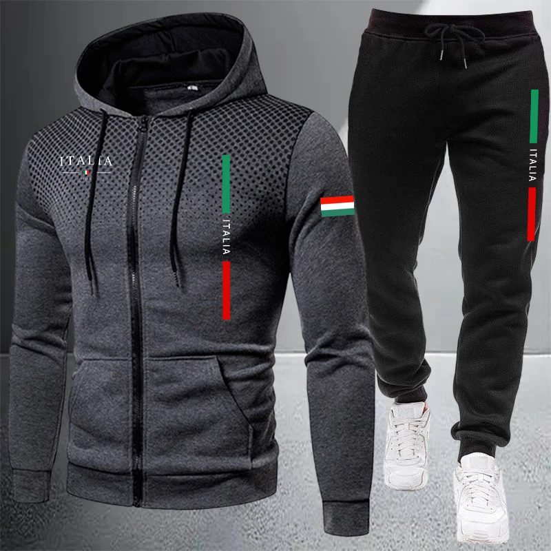 Winter Clothing Design - Men's Tracksuit Casual Zip Hooded Sweatshirt