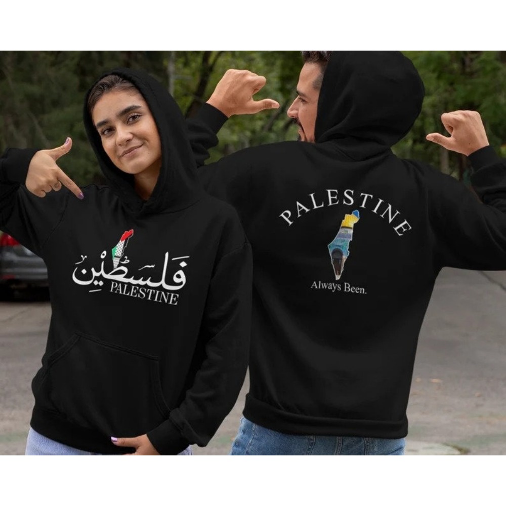 Winter Clothing Name - Palestine Hoodie Front/Back Printed Design Palestine