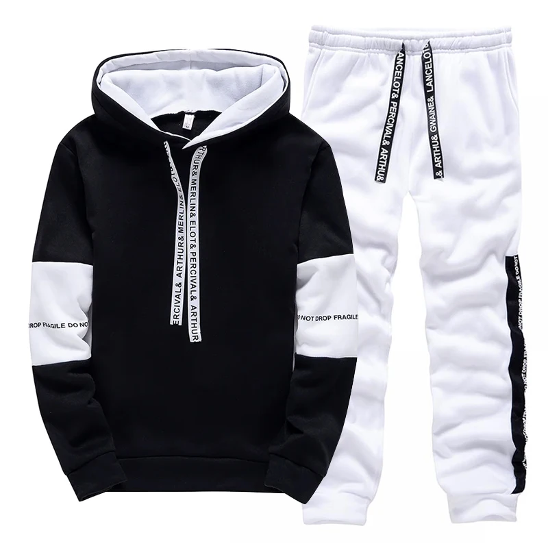 Black White Men's Tracksuit Fa - đánh giá và giá Winter Clothing Men