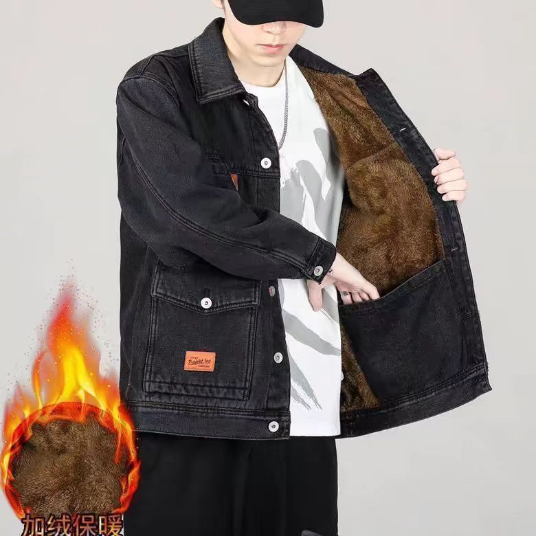 Men's Denim Jacket with Added  - đánh giá và giá Winter Clothing Work