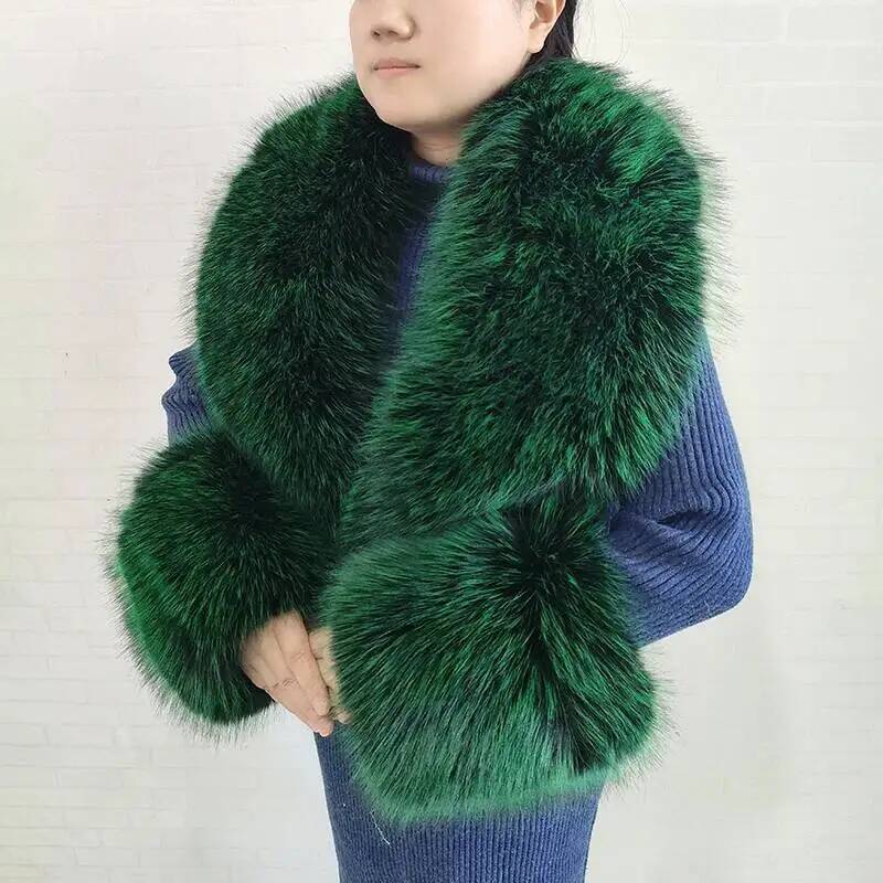 Large Women Faux Fox Fur Scarf - đánh giá và giá Winter Clothing Design