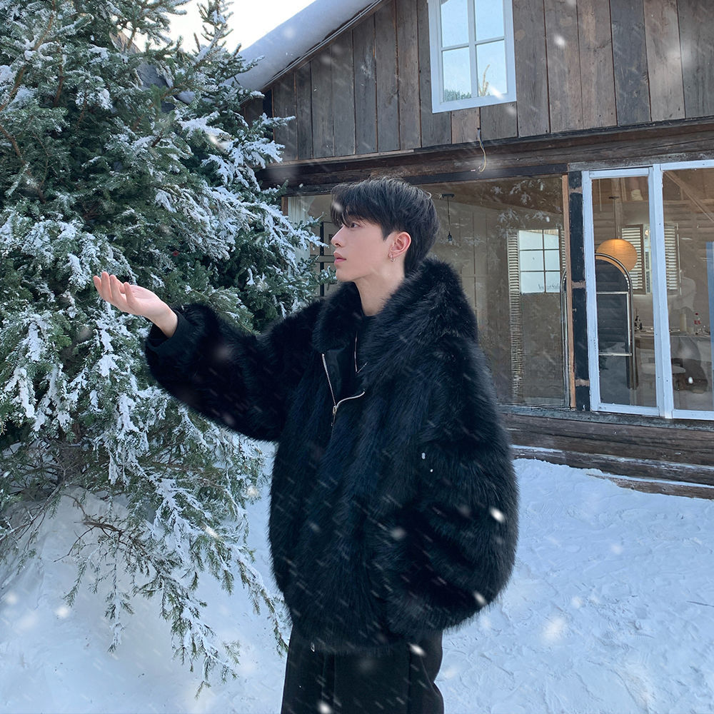 Men Faux Fur Coats Jackets Hoo - đánh giá và giá Winter Clothing Work