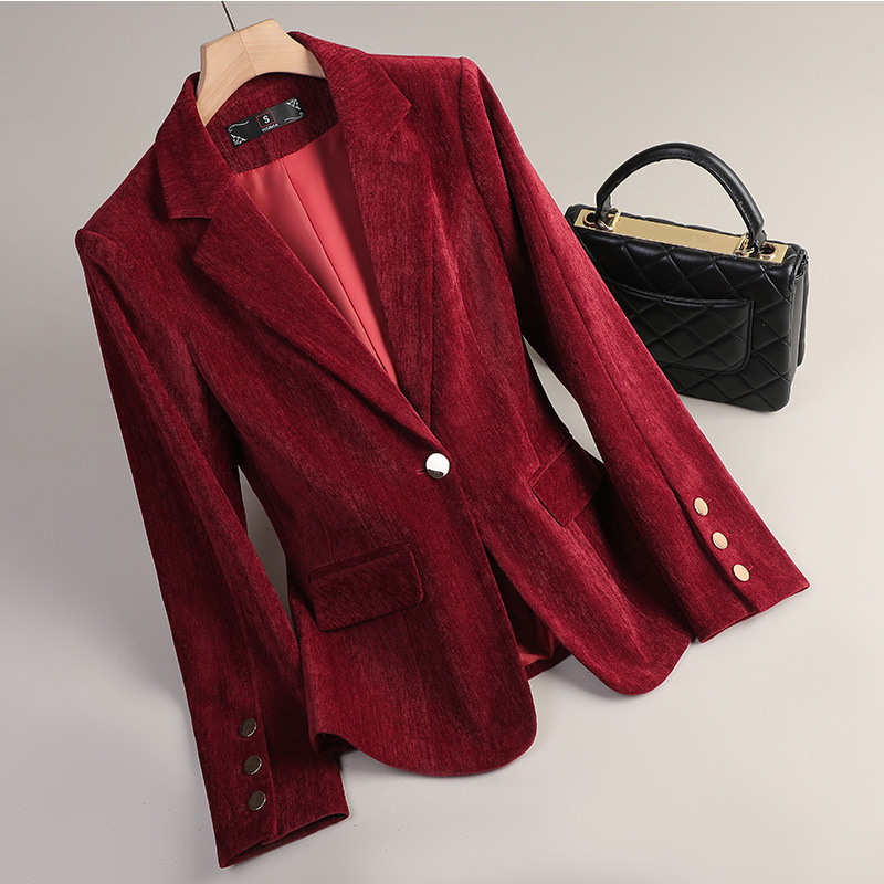 Yellow Gold Velvet Blazer Wome - đánh giá và giá Winter Clothing Work